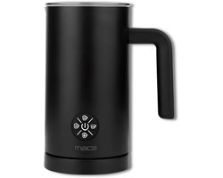 Maca Elektrische Melkopschuimer - Met Schenktuit - Milk Frother - 350 ML - 4-in-1 - Warm & Koud - 500 watt - Melkklopper - Verwarmen - Opschuimen - Zwart