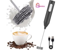 Melk Opschuimer – Elektrische Melkopschuimer Mini & Handmatig – Koffie Mixer Met Houder – Perfecte Melkopschuimers voor Cappuccino & Latte – koffiezetapparaat – koffiemachines – 72302