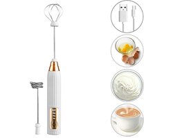 melkopschuimer electrisch- melkopschuimer elektrisch-melkklopper-melk opschuimer-melkopschuimer oplaadbaar-melkopschuimers-Elektrische Melkopschuimer met 3 Standen-Matcha klopper-voor Latte & Matcha- Platina