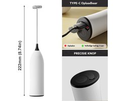 Melkopschuimer Electrisch - Melkopschuimer Handmatig - Vaatwasserbestendig - Oplaadbaar - Zwart