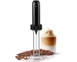 Melkopschuimer Electrisch - Melkopschuimer Met Rvs Houder - Draadloos 2-In-1 Ontwerp Met Oplaadstation En Verwijderbare Metalen Houders - 1 Stuks - Voor Warme/Koude Drank Zoals Koffie, Latte, Cappuccino - Zilver