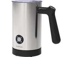 Melkopschuimer Elektrisch - 4-in-1 Melkschuimer RVS - Voor Warm & Koud Schuim - 350ml - BPA Vrij - Zilver - Vivid Green
