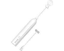 Melkopschuimer - Melkopschuimer elektrisch - Melkopschuimer handmatig - Melkopschuimer oplaadbaar - Mini-garde - schuimmaker met USB-oplaadbare 3 snelheden - Voor latte-cappuccino-koffieroom-warme chocolademelk-ei - Wit