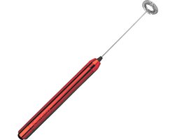 Melkopschuimer voor perfect melkschuim - Melkopschuimer Elektrisch - Melkschuimer van RVS - Melkopschuimer handmatig EarKings Rood