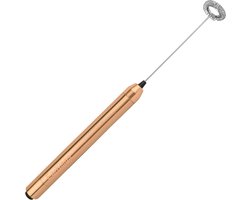 Melkopschuimer voor perfect melkschuim - Melkopschuimer Elektrisch - Melkschuimer van RVS - Melkopschuimer handmatig EarKings Rosé Goud