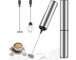 Melkschuimer - Oplaadbare Melkopschuimer - Draagbare Elektrische Koffieklopmixer - Mini-Handmixer met - Cappuccino - Warme Chocolademelk en Eieren