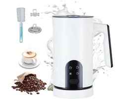 Melkschuimer - Schuimt automatisch warme en koude melk op - Duurzaam roestvrij staal - 350 ml - Stille werking - Gemakkelijk schoon te maken - Geschikt voor cappuccino, warme chocolademelk en andere dranken - Wit