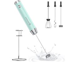 Oplaadbare melk-frother waterdicht demonteerbaar roestvrij staal - elektrische schuimmaker voor whiskdrankmixer - lattes cappuccino - standaard handheld
