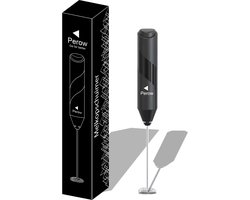 Perow Elektrische Melkopschuimer - Handmatige Melkschuimer - Melkopklopper - Zwart - Inclusief Batterijen