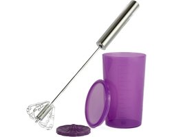 Quirl Garde, melkopschuimer, handmixer, handmixer, keukenapparaat, roestvrij staal, siliconen met maatbeker, 200 ml, paar