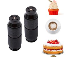 Reserveset met 2 slagroomopschuimers, een spuitmondje Geschikt voor de slagroomdispenser, een dispenser en een spatel Geschikt voor de slagroom (zwart)