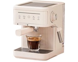 RM Store® - Elektrische Koffiemachine - Italiaans Koffiezetapparaat - Semi-Automatische Melkopschuimer - Wit - 23 x 38.5 x 29 cm.