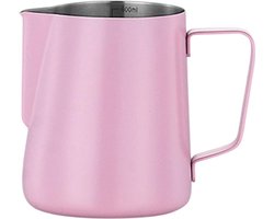 Roestvrijstalen melkopschuimer, koffiekopje, melkopschuimer voor latte art, roze