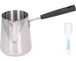 RVS Melkopschuimer en Sauspan met Hittebestendige Handgreep