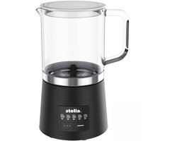 Stella SOCIETY - Elektrische Melkopschuimer - PFAS-vrije Glazen Kan - Warm & Koud Opschuimen - Vaatwasserbestendig
