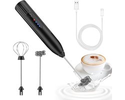 USB-oplaadbare elektrische melkopschuimer met dubbele garde en mini-garde