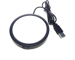 USB-theeverwarmer, draagbaar, kopwarmer, elektrisch, verwarmd, biedt een constante temperatuur voor koffie, melk en dranken op kantoor en thuis, zwart