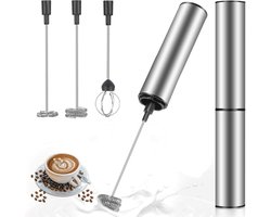 Ynkkvre - elektrische melkopschuimer met dubbele garde - USB oplaadbare melkopschuimer - geschikt voor koffie, latte, cappuccino, room, macchiato en ei kloppen