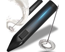 Zavira® Melkopschuimer - handmatig - Melkklopper - Zwart