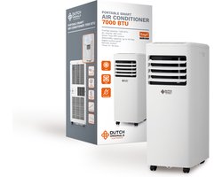 Dutch Orginials - Slimme Airconditioner - 7000 BTU - Airco op Wielen - 3 Functies - Koeler, Luchtontvochtiger, Ventilator - Voor Huis en Kantoor -25 - 30 m3 - Incl. Afstandsbediening -