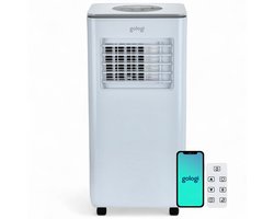 Gologi 3-in-1 Mobiele Airco - Aircooler met Wifi en App - 9.000 BTU/h - Met Raamafdichtingskit - Inclusief Afstandsbediening – Geschikt voor Slaapkamer - Wit