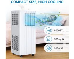 Mobiele Airco – Airconditioner – Verkoeler – Ventilator – Ontvochtiger – Voor Ruimtes Tot 25 m² – R290 Koelmiddel