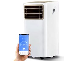 Mobiele Airco - Draagbare Airconditioning - Mini-Airconditioning - voor Koelen - Ventileren - Ontvochtigen - 7000 BTU - 2.0 kW - Kamergrootte tot 68 m³ - 63 dB - App-bediening - Alexa - Google Home - IFTTT - Wit