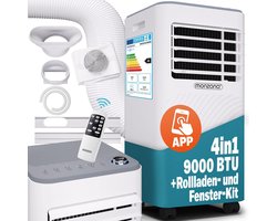 Mobiele Airco Woonkamer 1000W 9000BTU met Wifi en Afstandsbediening voor Ruimtes tot 30m²