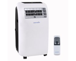 Serenelife Mobiele Airco, 9.000 BTU Draagbare 3-in-1 Airconditioner met Ontvochtigerfunctie, Afstandsbediening en Compleet Raammontage Uitlaatkit