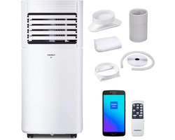 Slimme mobiele airconditioner met afzuigslang - 3-in-1 airco voor ruimtes tot 25m², 7.000 BTU, koelen, ontvochtigen, ventileren, app- en spraakbesturing