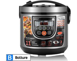 Bolture Multicooker - Slowcooker - Pressure Cooker Electrisch - 11 Kookfuncties - 5 Liter - 860W - Inclusief Kookboek
