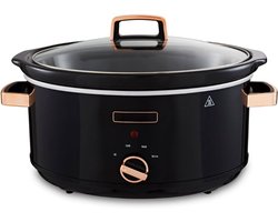 DnA® Slowcooker Met Timer - Slowcooker - Multicooker - Zwart en Roze Goud - 32cm x 41cm x 24cm