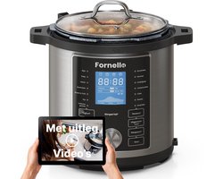 Fornello Slowcooker met timer - Inc. Uitlegvideo's - Bakpan PFAS vrij - Keramische bakpan