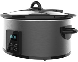 MMP® Slowcooker met timer - Slowcooker - Crockpot - Zwart - 31cm x 25cm x 40cm
