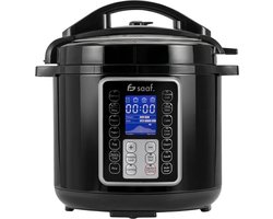 Multicooker - 5.8L - PFAS vrij - Slowcooker met timer - Pressure Cooker - Rijstkoker met stomer - van Saaf