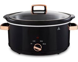 RWB® Crockpot Multicoocker - Crockpot - Multicoocker - Zwart en roségoud - 32 x 41 x 24 cm