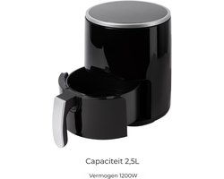 SCH® Mini airfryer - Airfryer - Airfryer klein - Zwart - 28cm x 22cm x 29cm