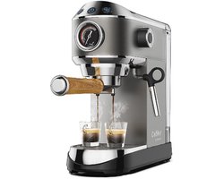 Koffiemachine - 20Bar - 220V - 1350W - Met Melkopschuimer - Grijs - Semi-automatisch - Voor Latte en Mokka, Espresso, Cappuccino