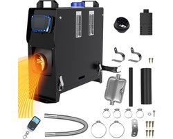 12V diesel standkachel 8kW diesel luchtverwarming met afstandsbediening, LCD-monitor en geluiddemper voor auto, vrachtwagen, camper, motorhome, boot, bus type A
