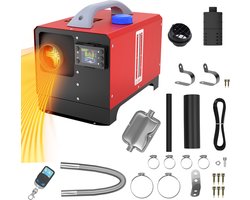 12V diesel standkachel 8kW diesel luchtverwarming met afstandsbediening, LCD-monitor en geluiddemper voor auto, vrachtwagen, camper, motorhome, boot, bus type E