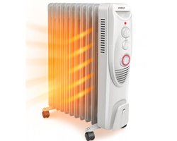 Elektrische Radiator 1500W met Thermostaat & Wielen – Stille Draagbare Verwarming met 3 Warmtestanden – Energiezuinige Elektrische Kachel voor Thuis of Kantoor – TELEO