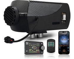 FIBILA Diesel Camper Verwarming - Luchtverwarmer - Heater - Elektrische Verwarming - Elektrische Kachel - Bluetooth - App - Afstandbediening - Zwart