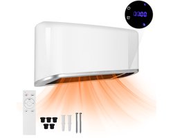 Wandkachel - Keramische Wandverwarming Elektrisch - Elektrische Kachel Ventilator met raamopeningsdetectie en wifi-functie - 1000/2000W - Heater Kachelventilator - met afstandsbediening