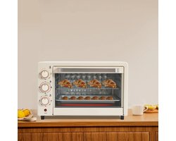 Allecto - Elektrische oven - 1000 W - Verstelbare temperatuur - Veiligheidsfuncties - Efficiënt koken - Kleine ruimtes - Zwart en zilver