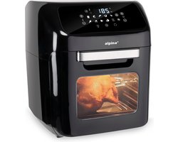 alpina Airfryer Oven XXXL - Heteluchtfriteuse 12L - Air Fyer 8 Personen en Meer - Heteluchtoven met Digitaal Display - Incl. Accessoires - Rotisserie Spit en Spitvork