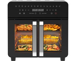 ApexArte® Dubbele Airfryer XXXL - Duo Heteluchtfriteuse - Geschikt voor Accessoires - Zwart