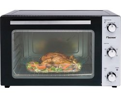 Bestron Vrijstaande oven AOV55 - Bakoven 2000W - 55L - Draaispit - RVS/Zwart