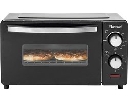 Bestron Vrijstaande oven AOV9 - Bakoven 800W - 9L - Camping geschikt - Zwart