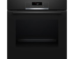 Bosch HBA572BB3F - Serie 4 - Inbouwoven - 71 l - Eenvoudig te reinigen met pyrolytische zelfreiniging - Air Fry-functie: voor perfect en gezonde gefrituurde gerechten -Zwart