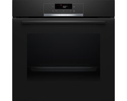 Bosch - HQG572BB3F - Serie 4 - Inbouwoven - Energielabel A+ - Air Fry-functie: voor perfect en gezonde gefrituurde gerechten - Eenvoudig te reinigen met pyrolytische zelfreiniging- Stoomoven - Zwart